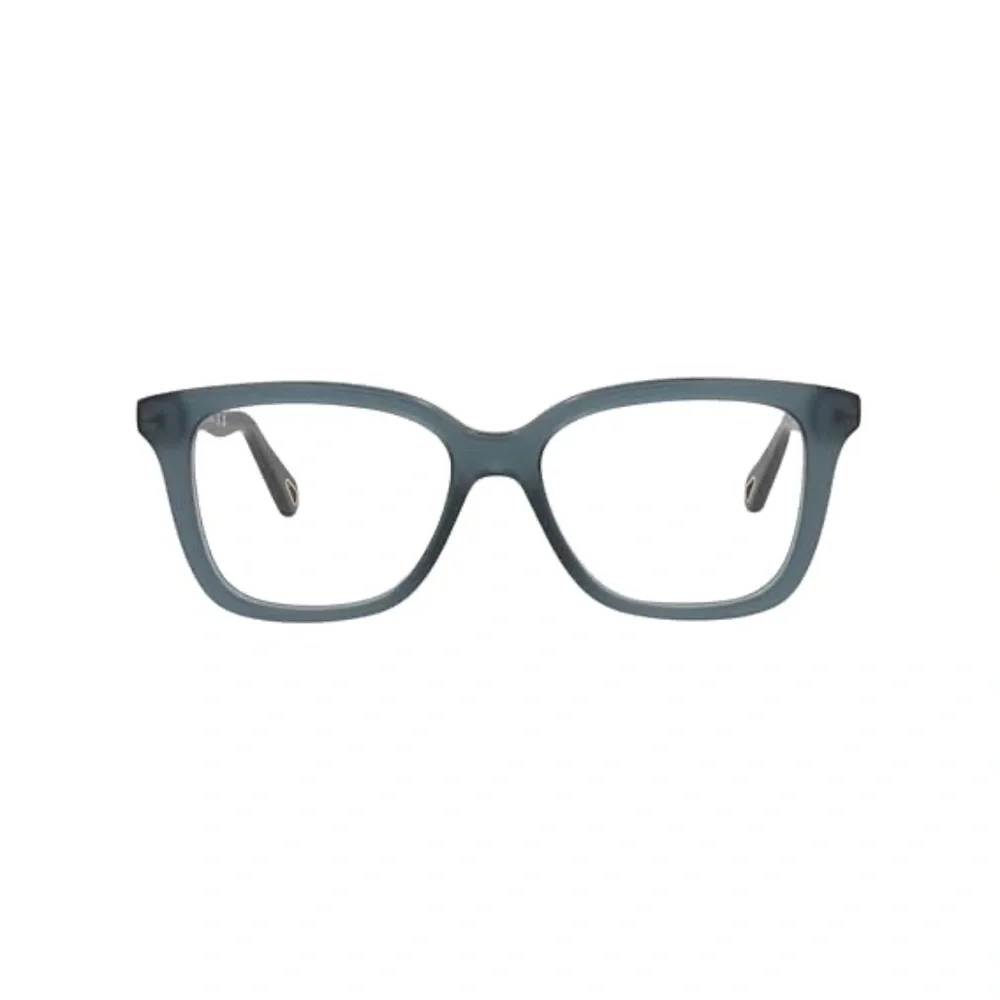 Chloé Matte Slate Blue Square-Angled Optical Glasses